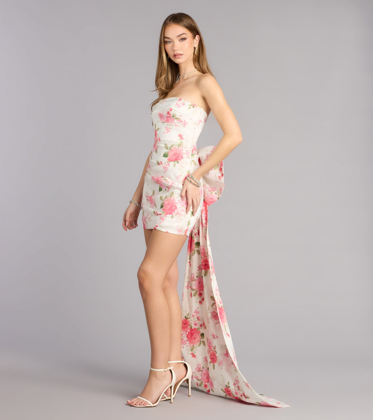Loraine Floral Bow Mini Dress