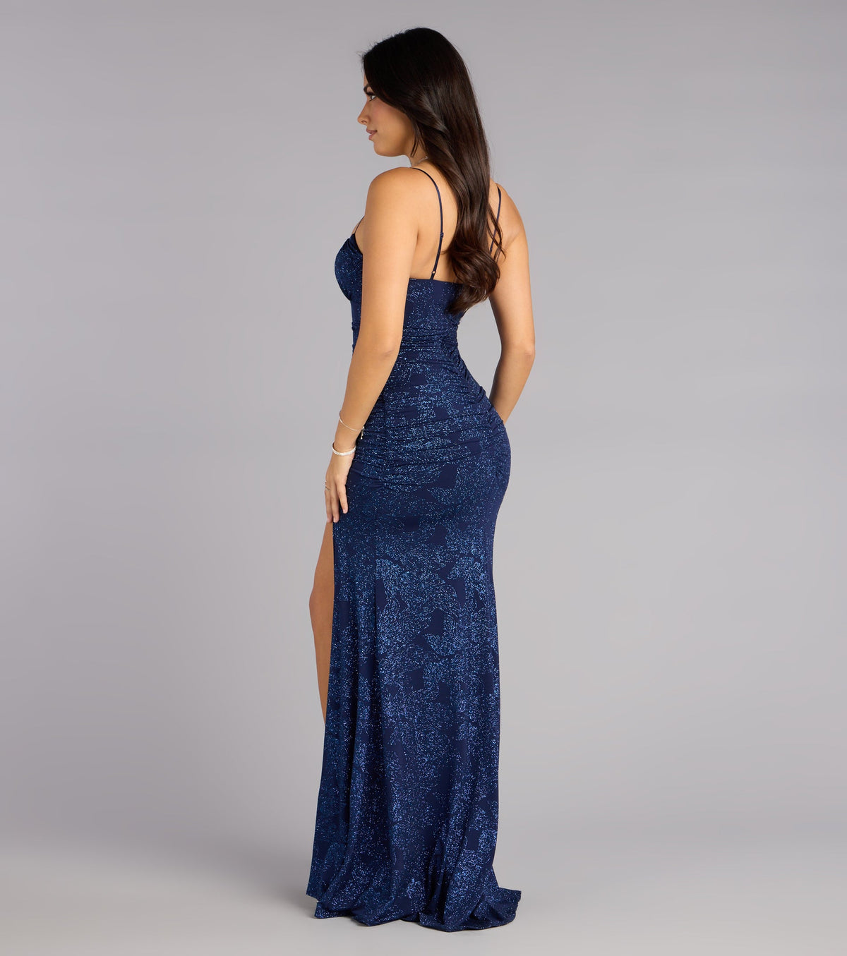 Selena Glitter Slit Mermaid Formal Dress