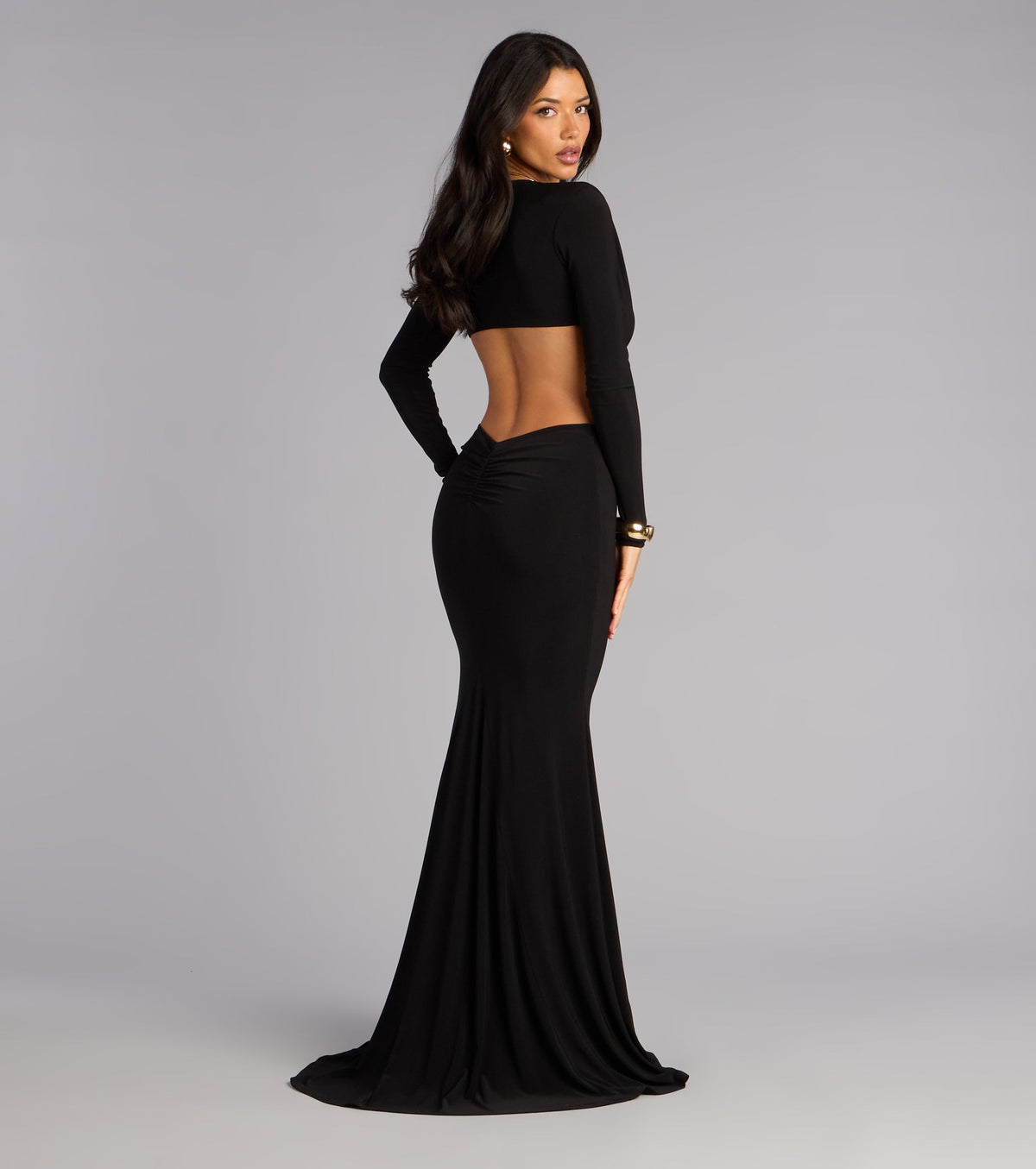 Zoe Long Sleeve Cutout Mermaid Formal Dress