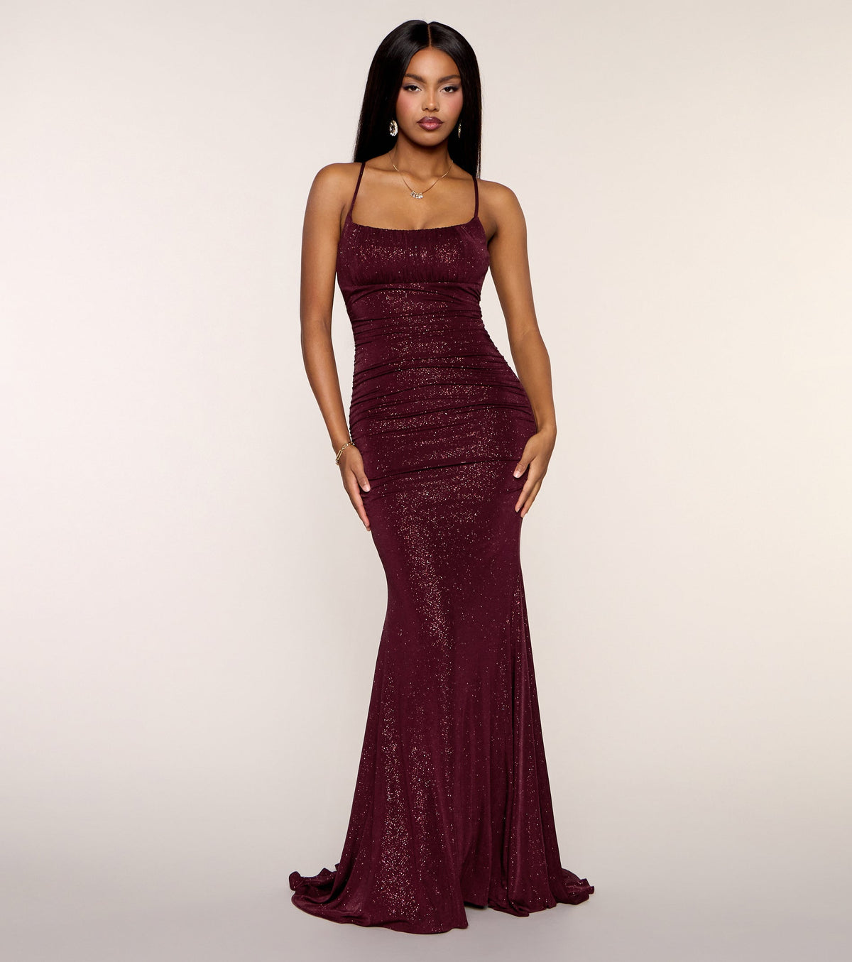 Kelsie Glitter Knit Mermaid Formal Dress