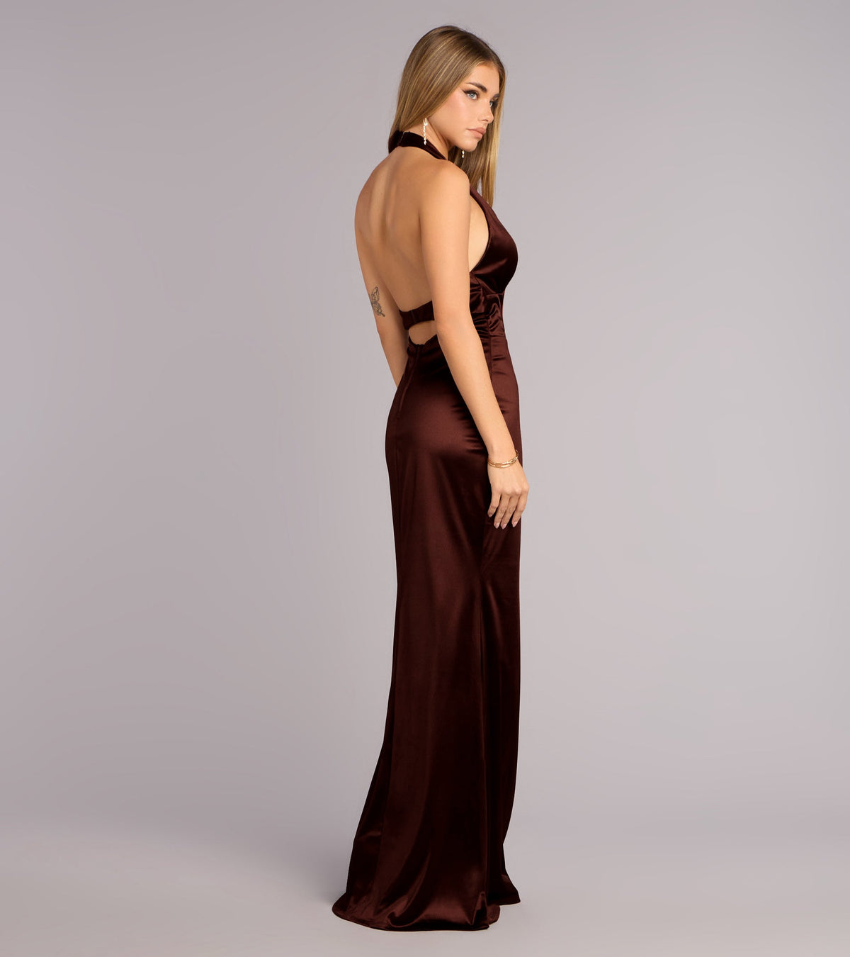 Ariyah Satin Halter Mermaid Dress