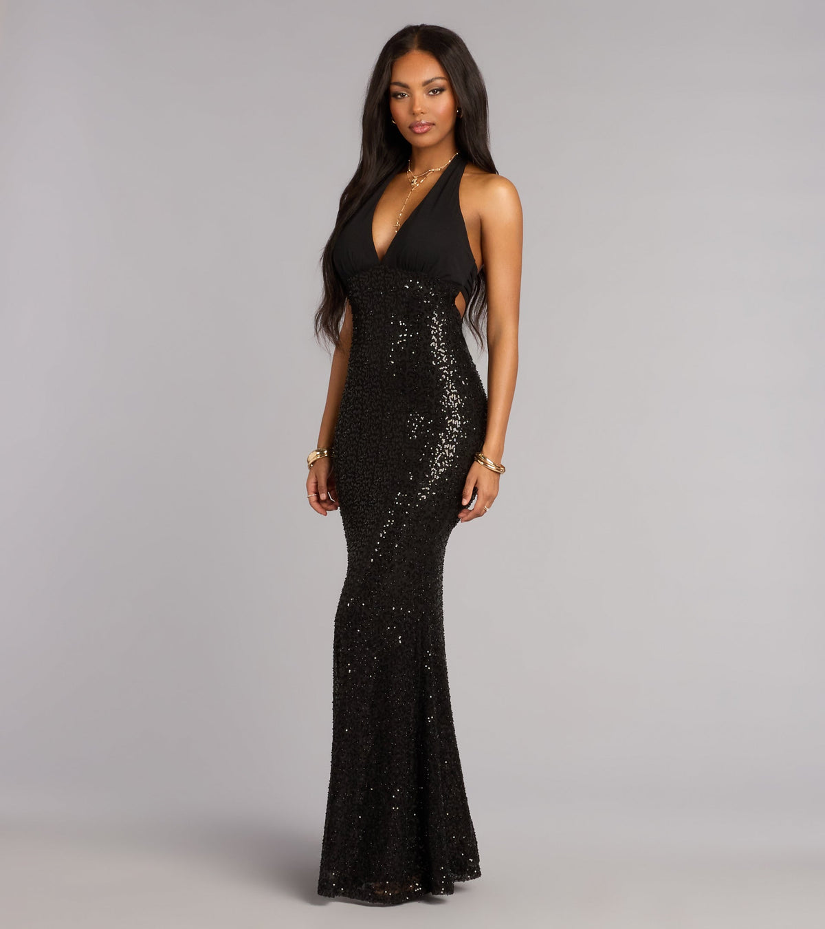 Jolie Sequin Bead Mermaid Formal Dress