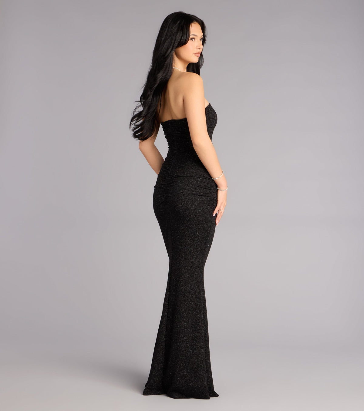 Darcy Glitter Strapless Mermaid Formal Dress