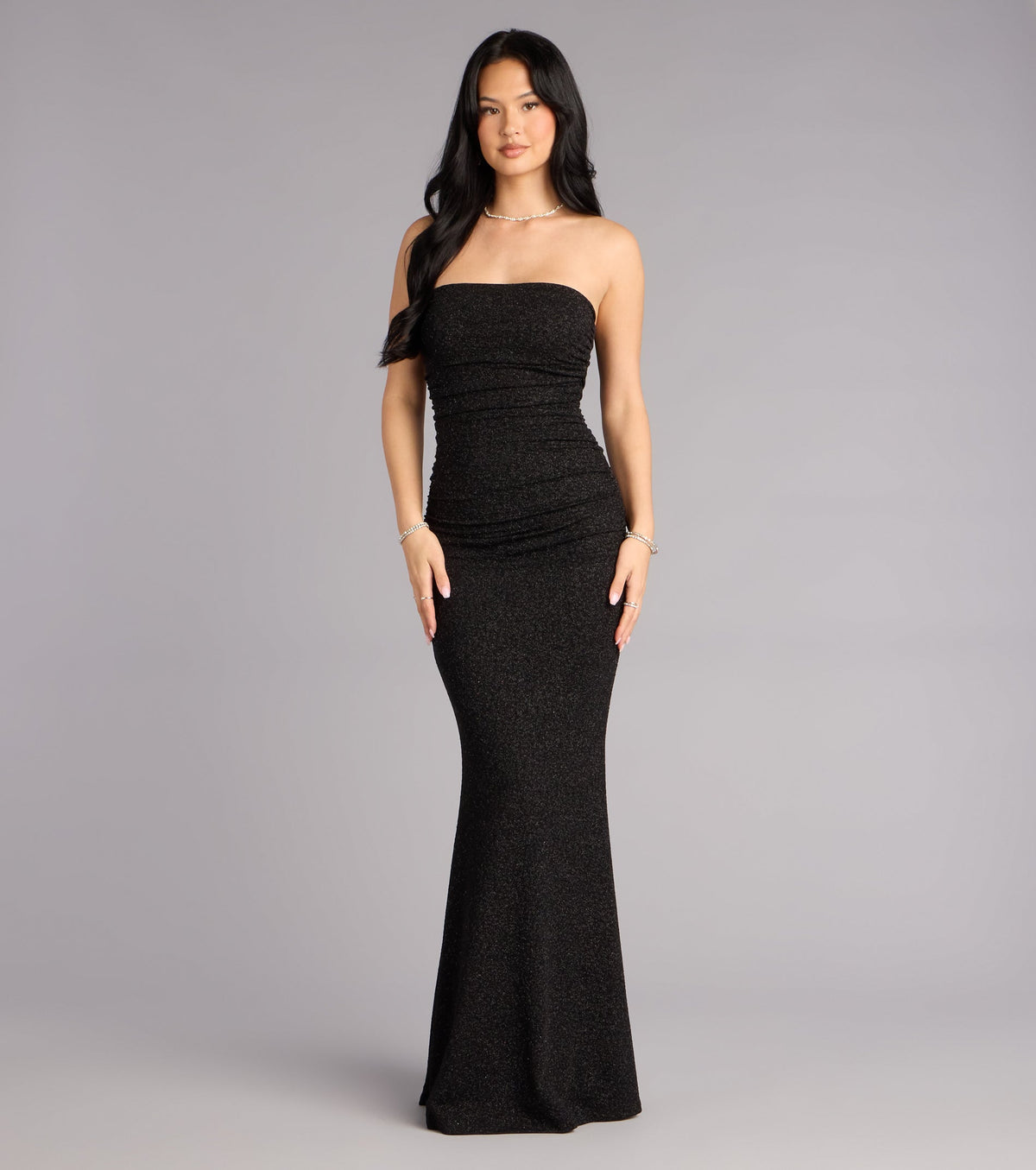 Darcy Glitter Strapless Mermaid Formal Dress