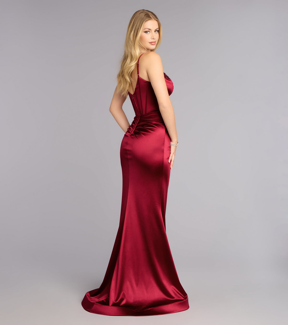 Beatrice Satin Gemstone Mermaid Formal Dress