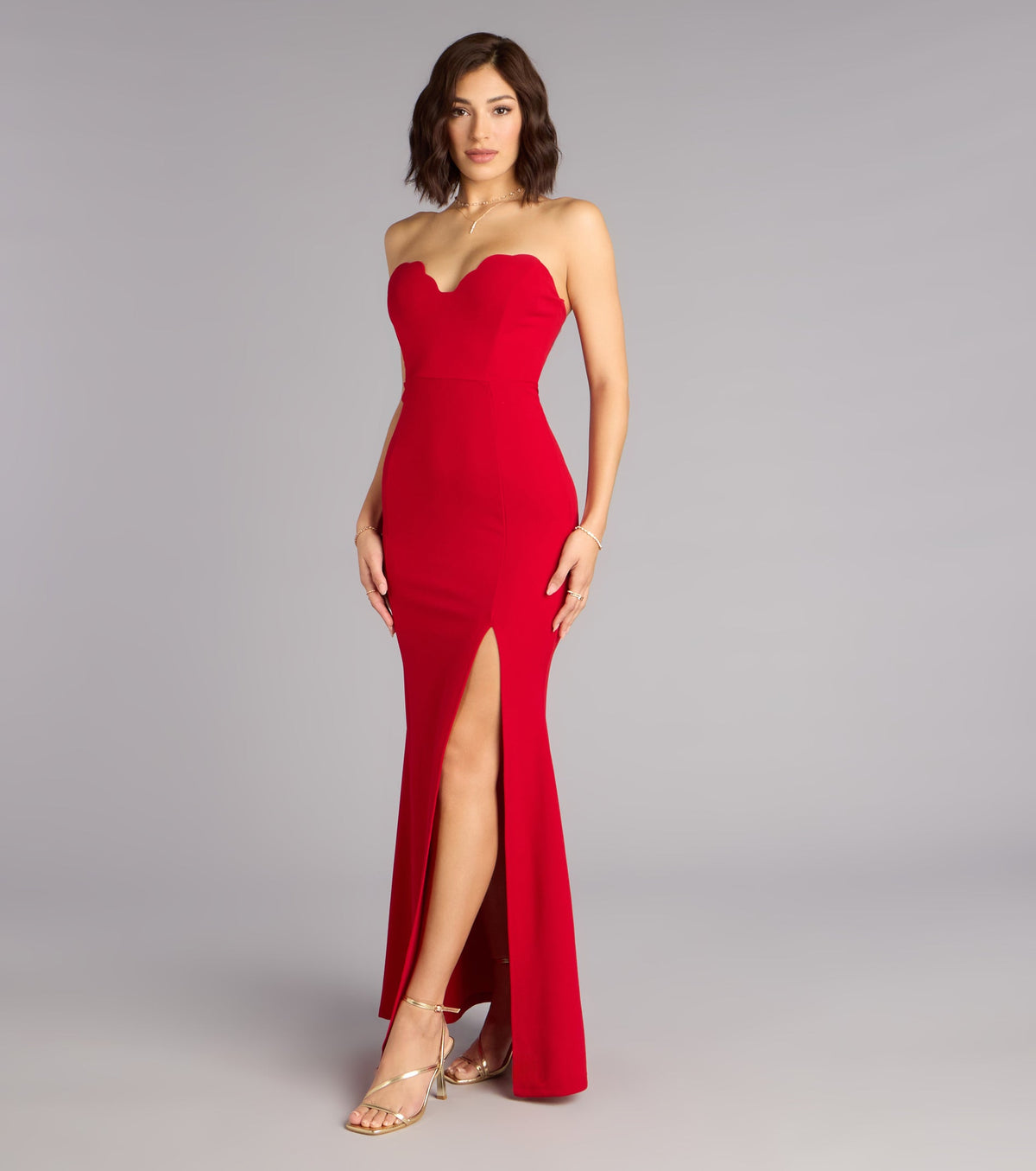 Emeline Crepe Strapless Mermaid Formal Dress