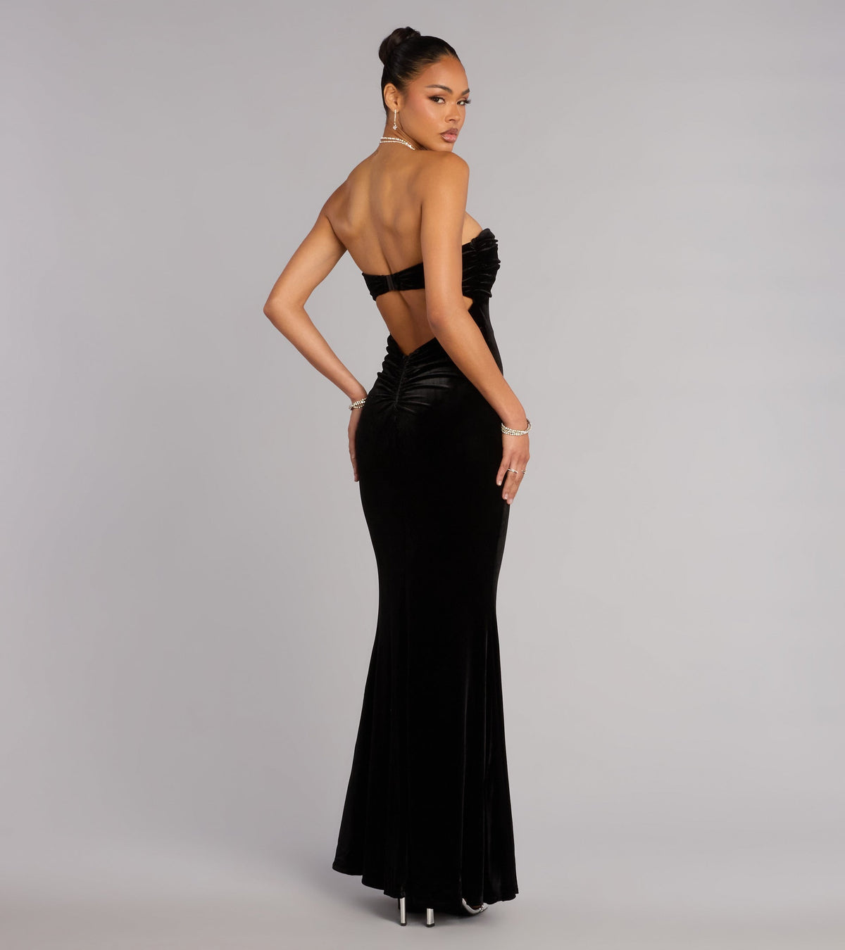 Adella Velvet Strapless Mermaid Formal Dress