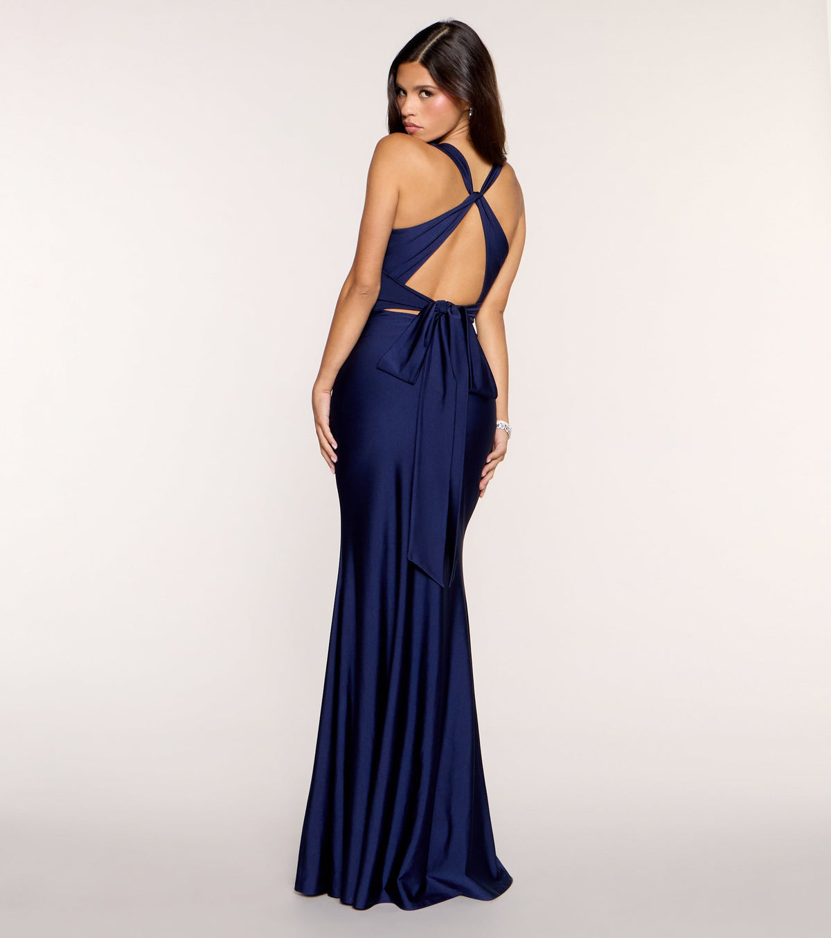 Adrianne Plunge Bow Mermaid Formal Dress