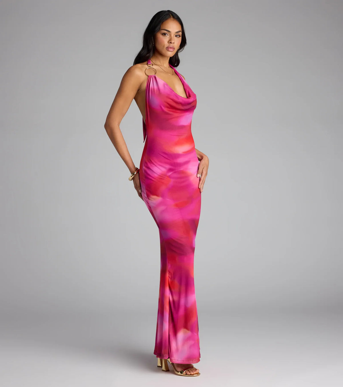 Turn Heads Tie-Dye Open Back Maxi Dress