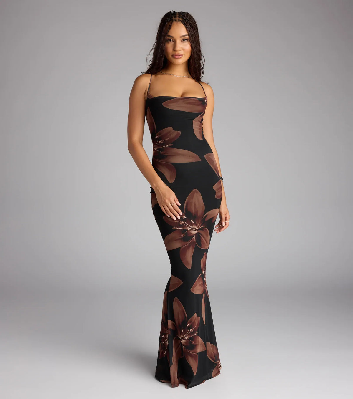 Bloom With Grace Lace-Up Maxi Dress