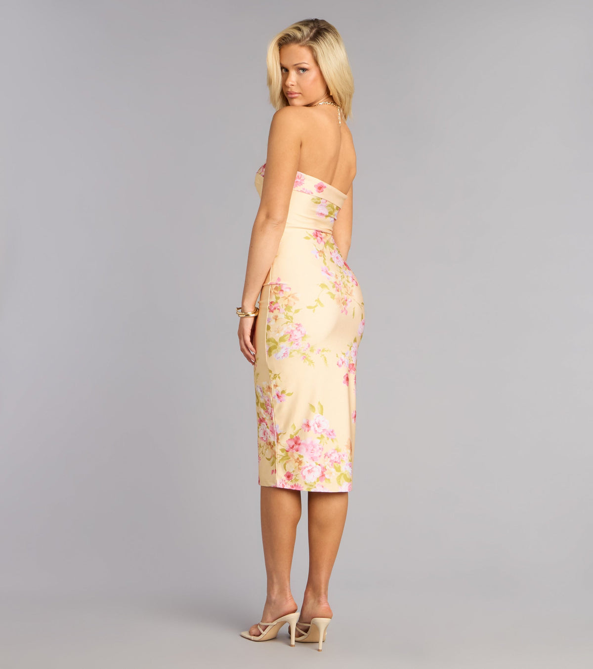 Bare It Beautiful Floral Tube Midi Dress