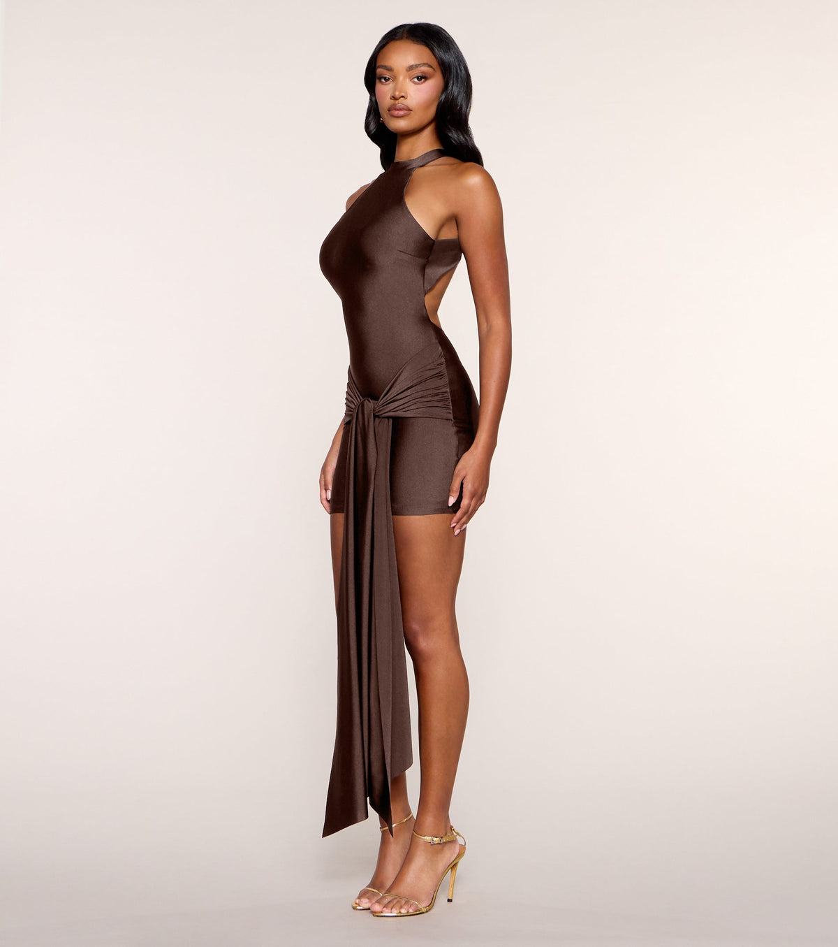 Red Carpet Rules Front Sash Mini Dress