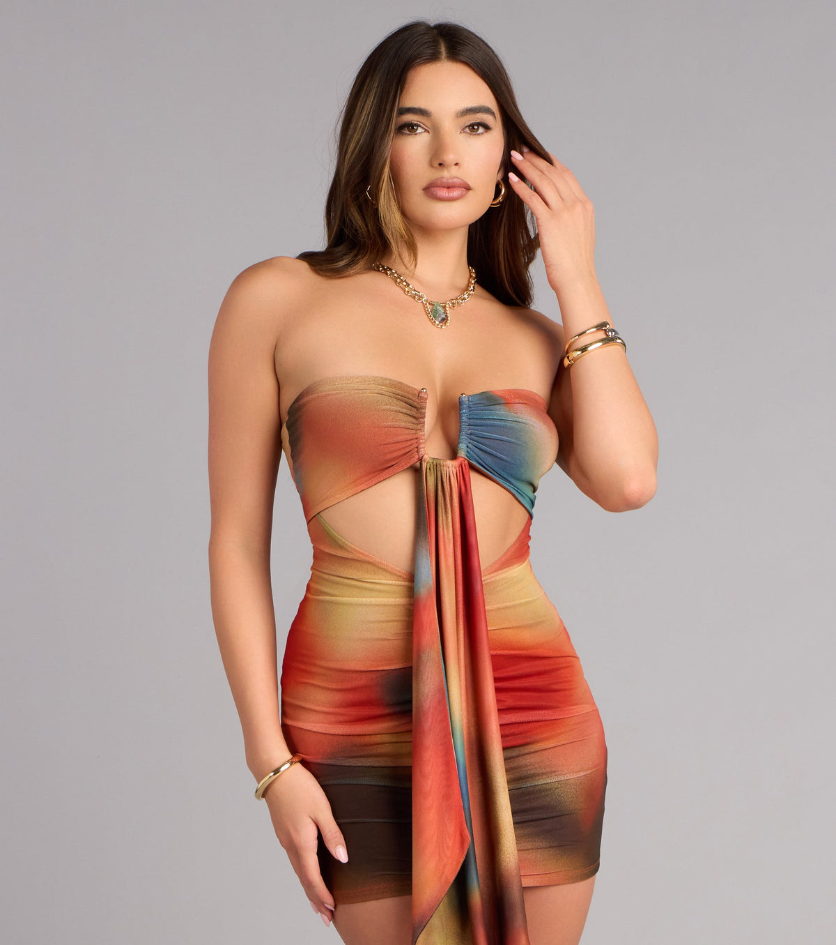 Golden Hour Energy Tube Mini Dress