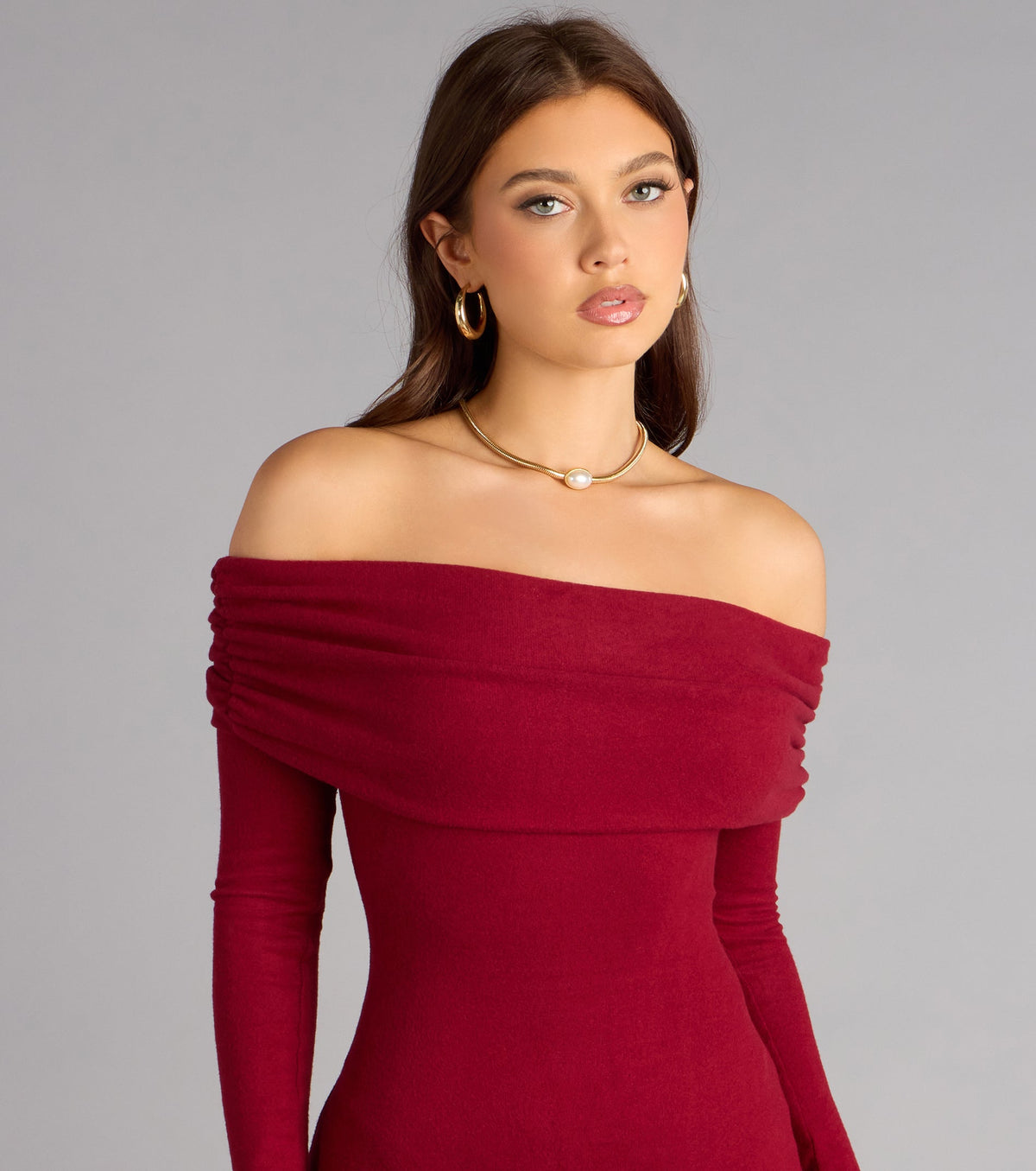 Soft Intentions Off-Shoulder Midi Dress