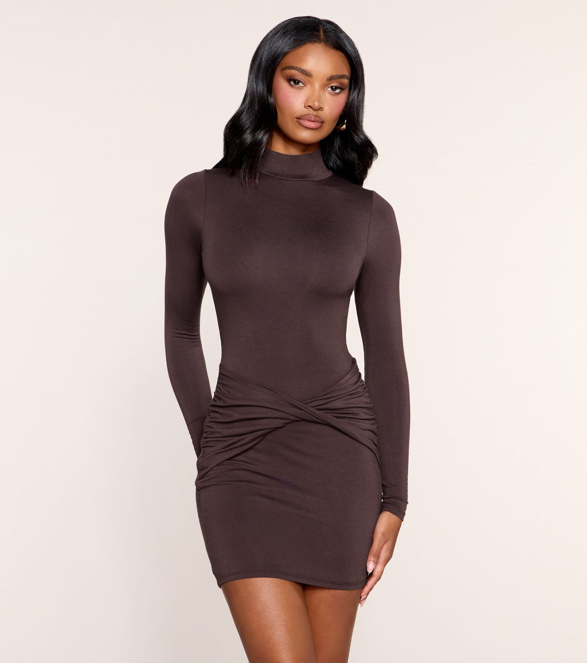 Cute Agenda Long Sleeve Mini Dress
