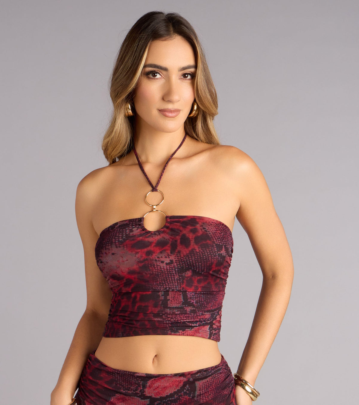 Wild Crush Hoop Halter Crop Top