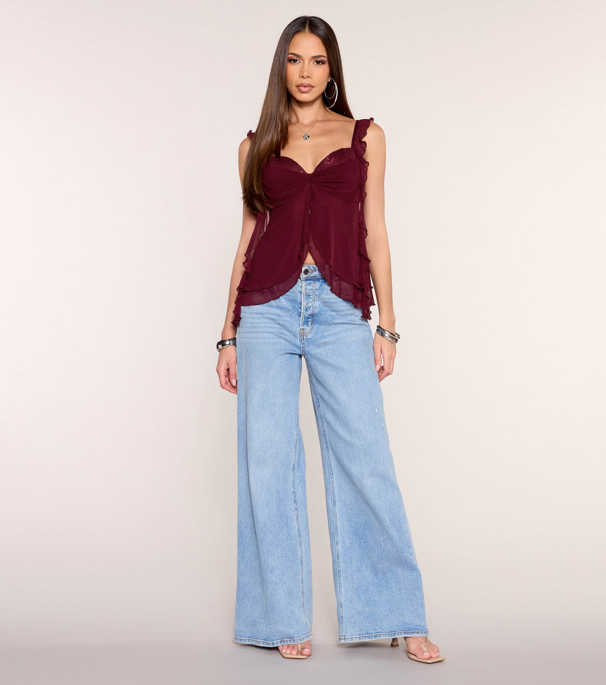 Soft Focus Ruffle Babydoll Top