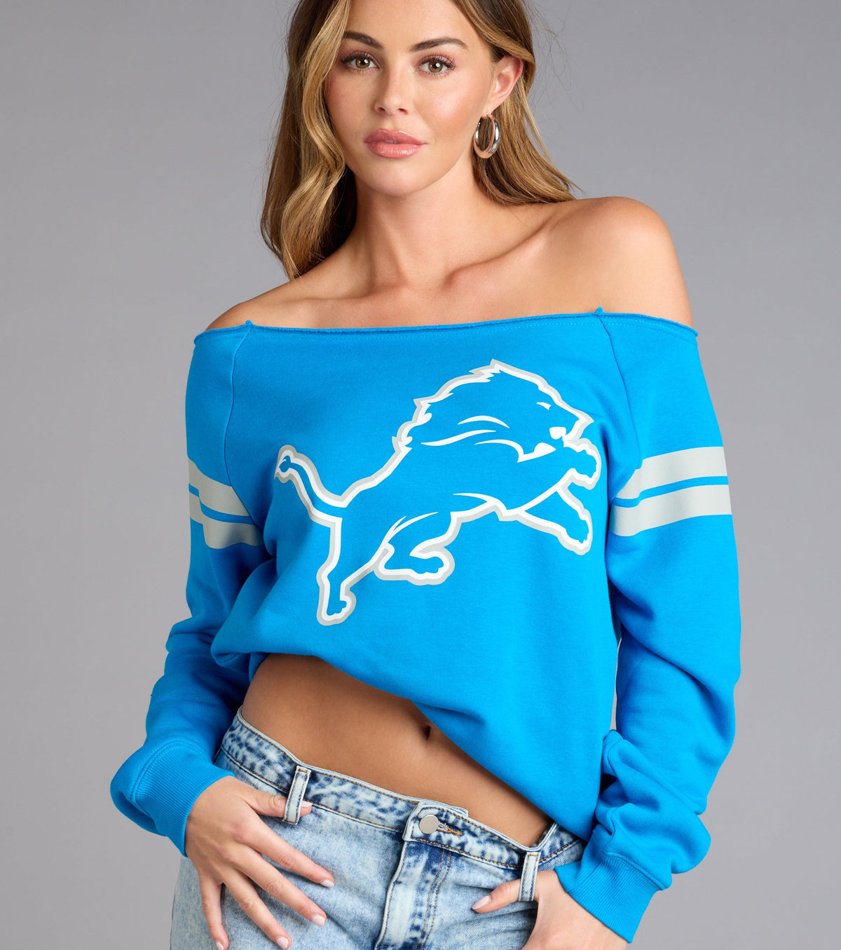 Ultra Game NFL Detroit Lions Pull-Over Top