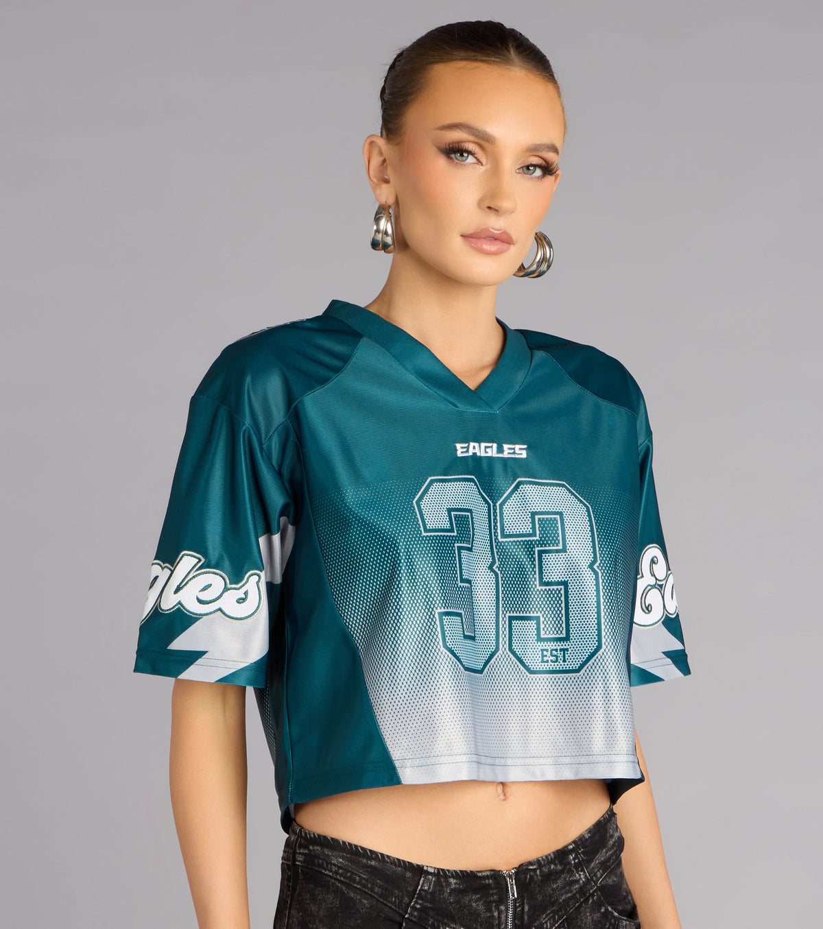 Ultra Game NFL Philadelphia Eagles Mesh Crop Top