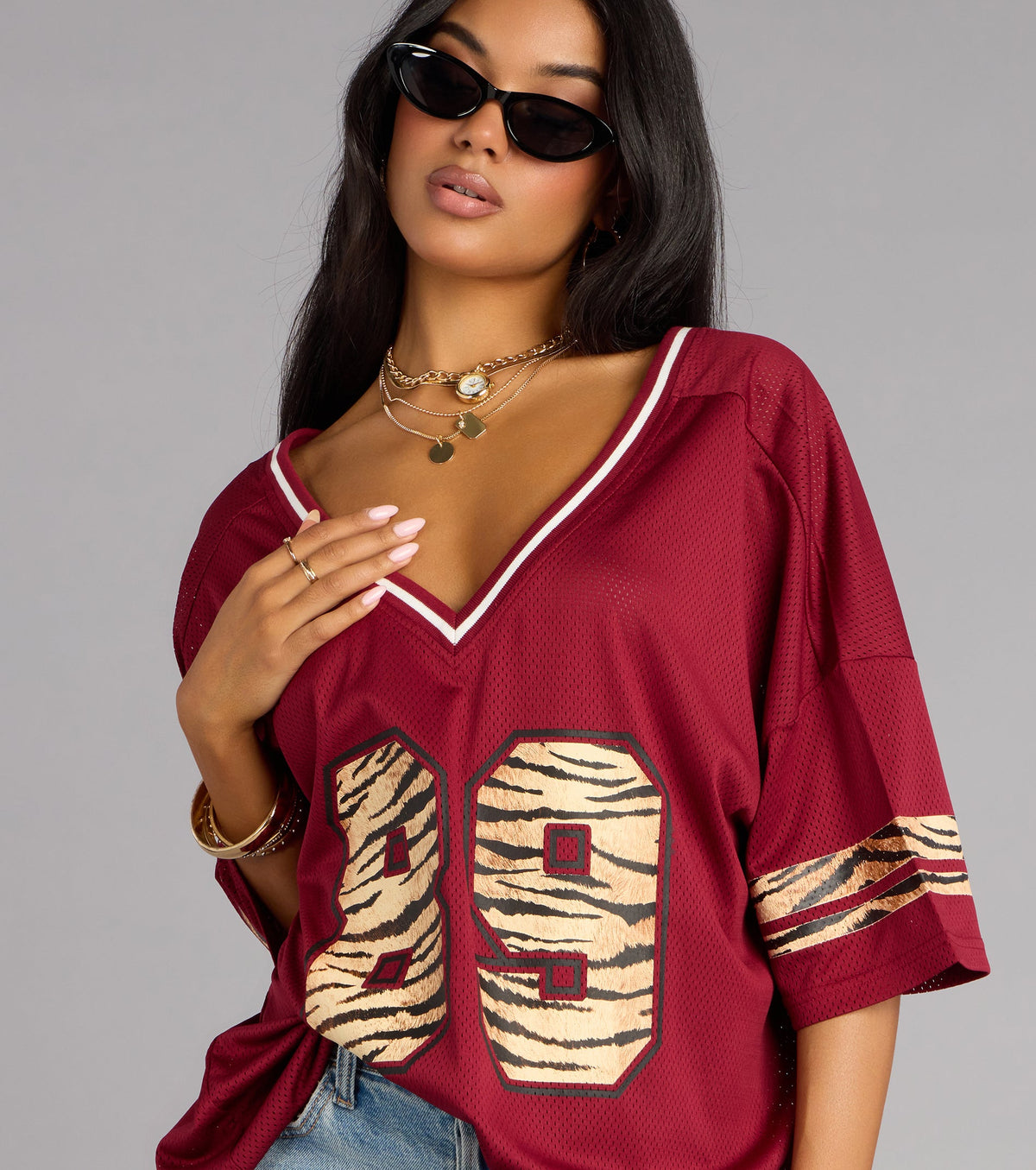 Easy MVP Tiger Print Jersey Top