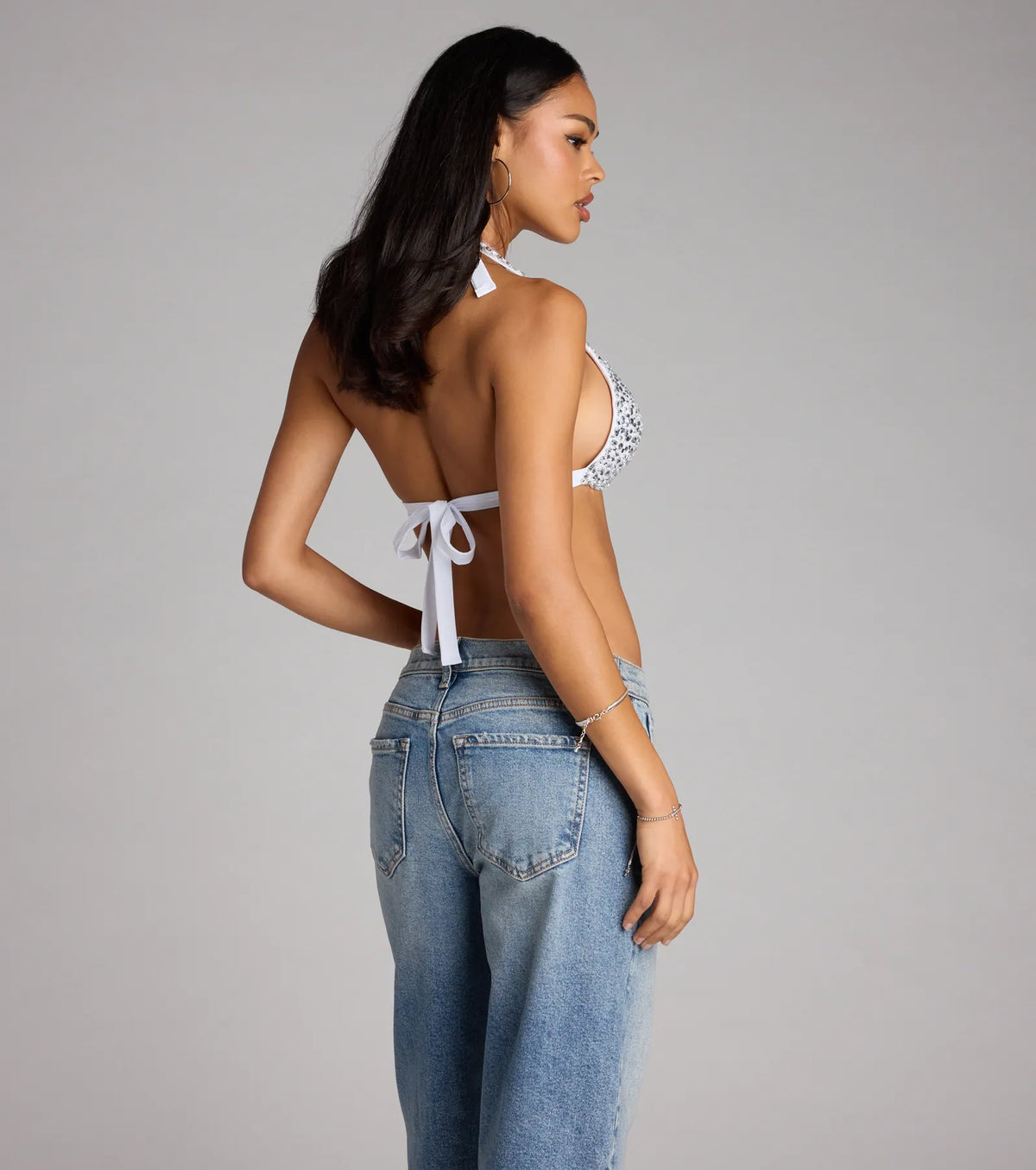 Bling Behavior Jewel Satin Bra Top