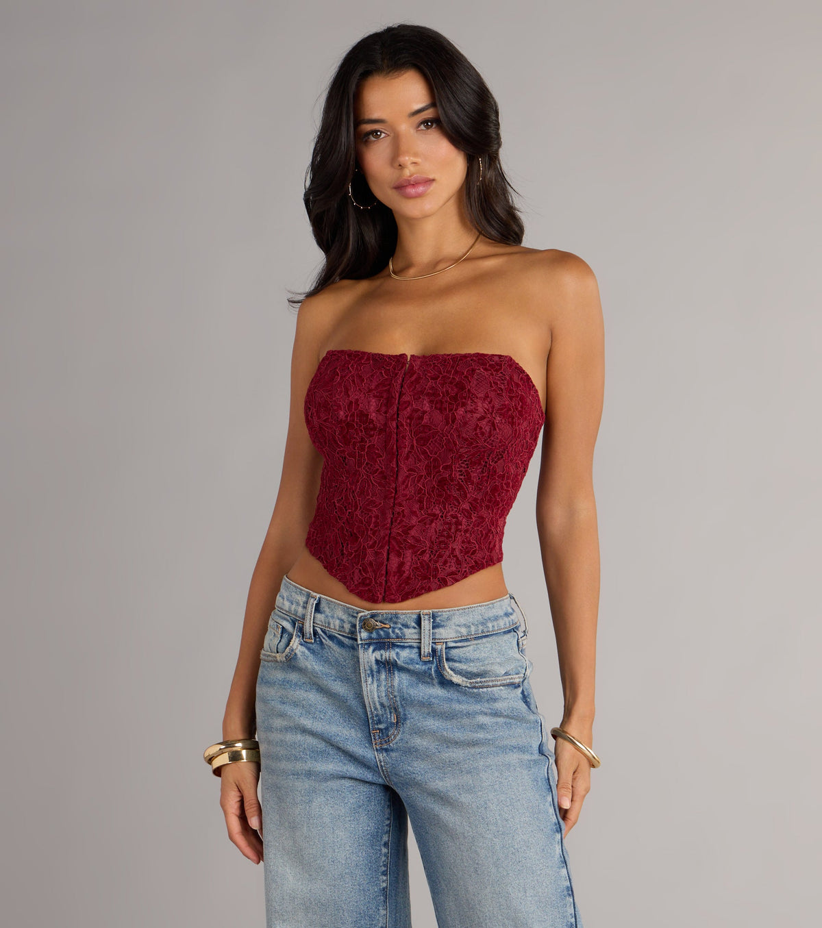 Sweet Obsession Strapless Lace Corset Top