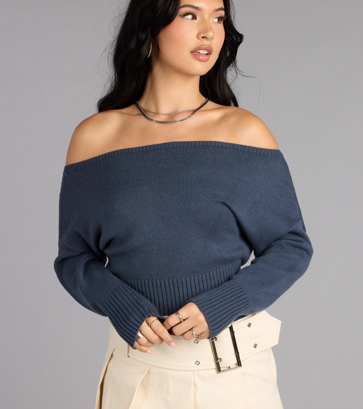 Sunday Edit Off-The-Shoulder Sweater
