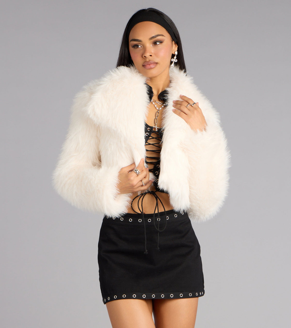 High Drama Cropped Faux Fur Jacket