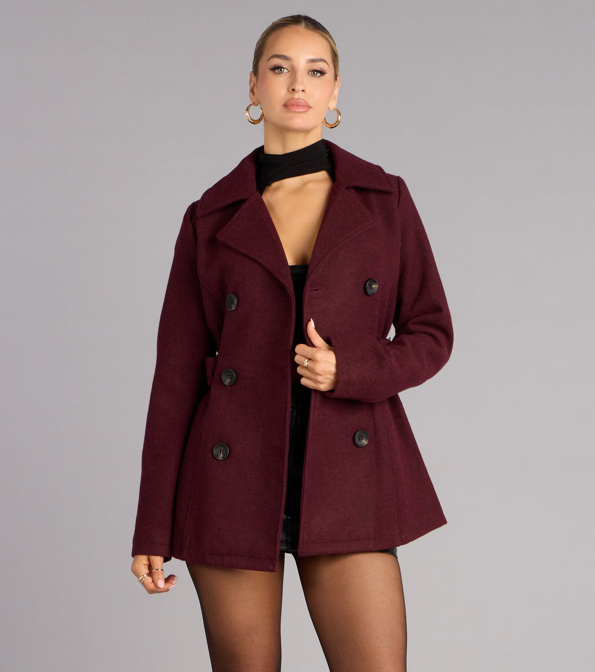 Chic And Snug Belted Button Coat