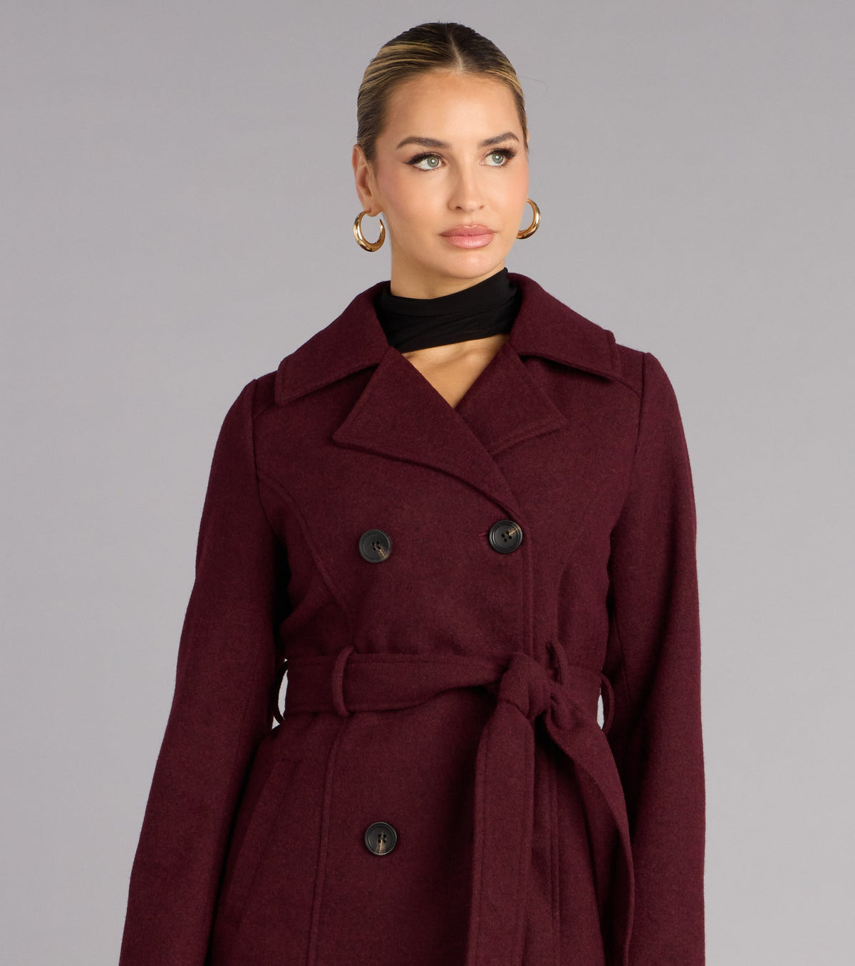 Chic And Snug Belted Button Coat