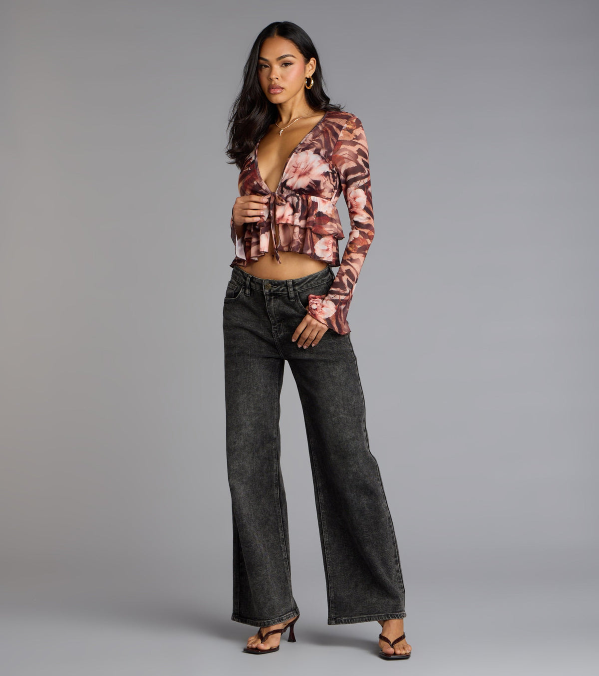 Falling Petals Floral Crop Top