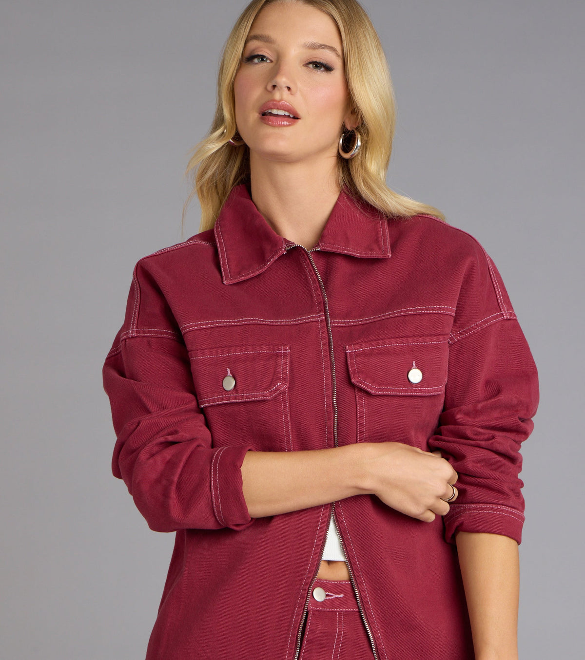 Match Point Oversized Denim Jacket