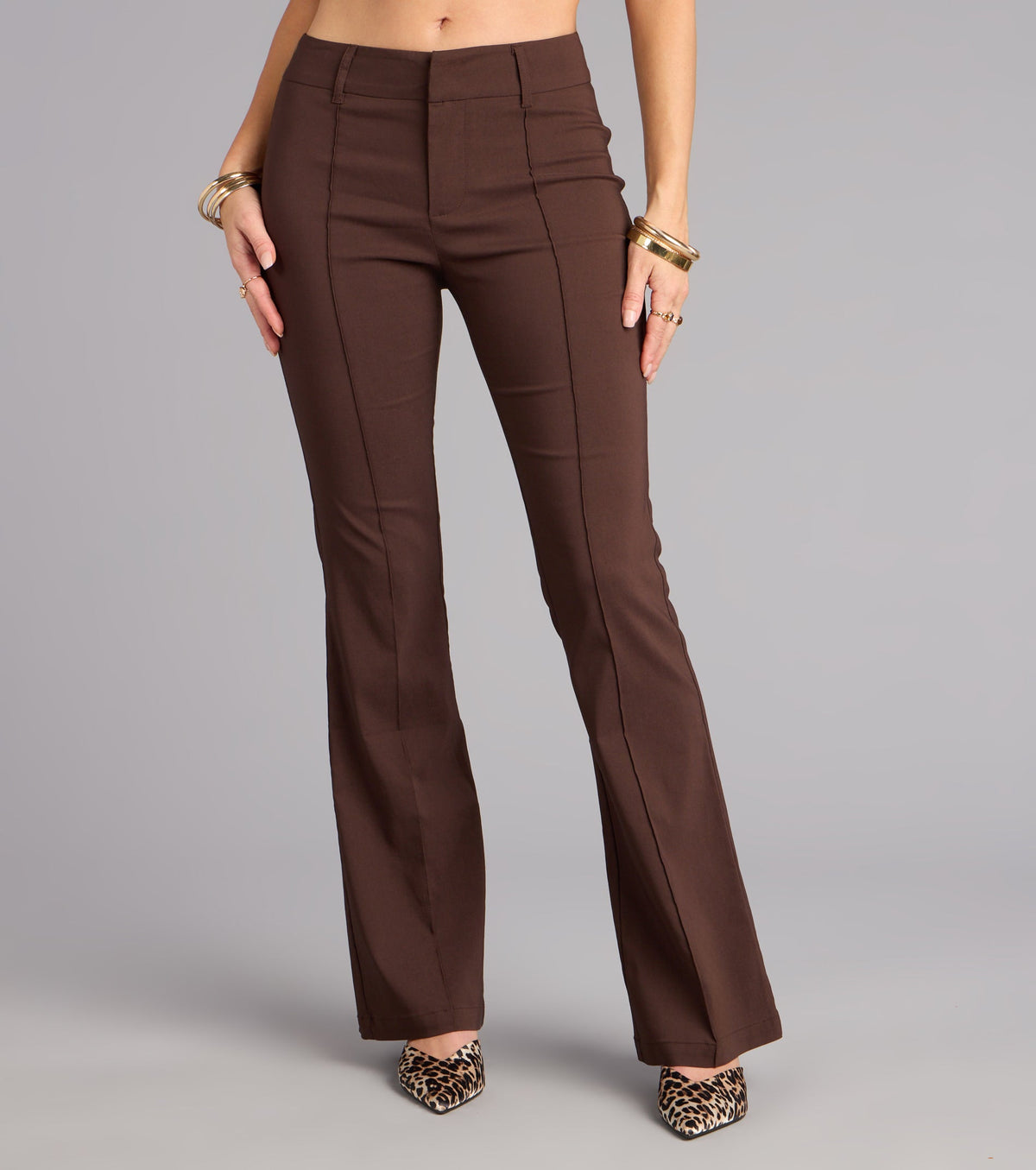 Sleek Polish High-Rise Flare Trouser Pants