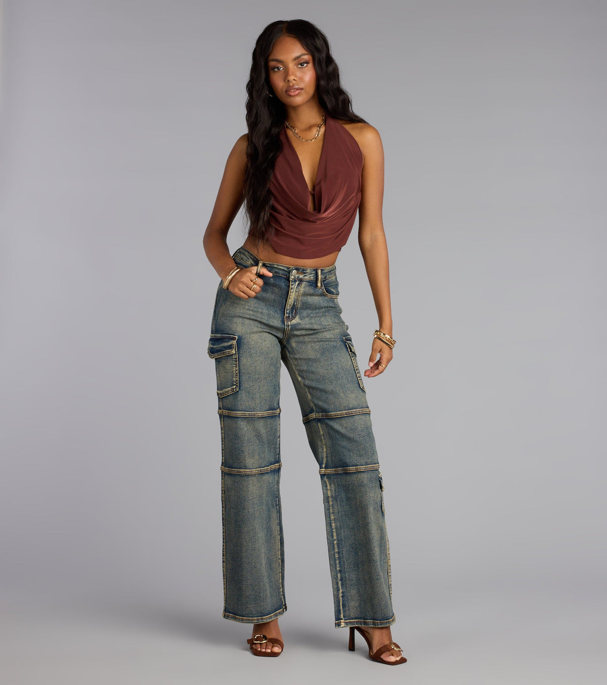 Off Duty Cargo Denim Pants