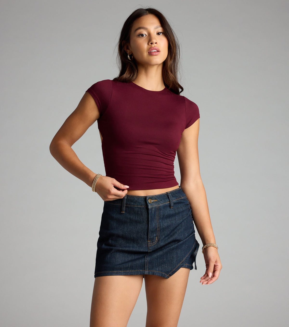 Laced Up and Thriving Denim Skort