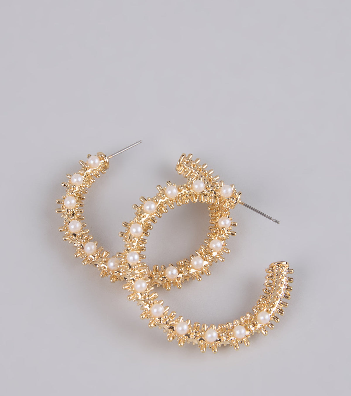 Statement Mode Pearl Hoop Earrings
