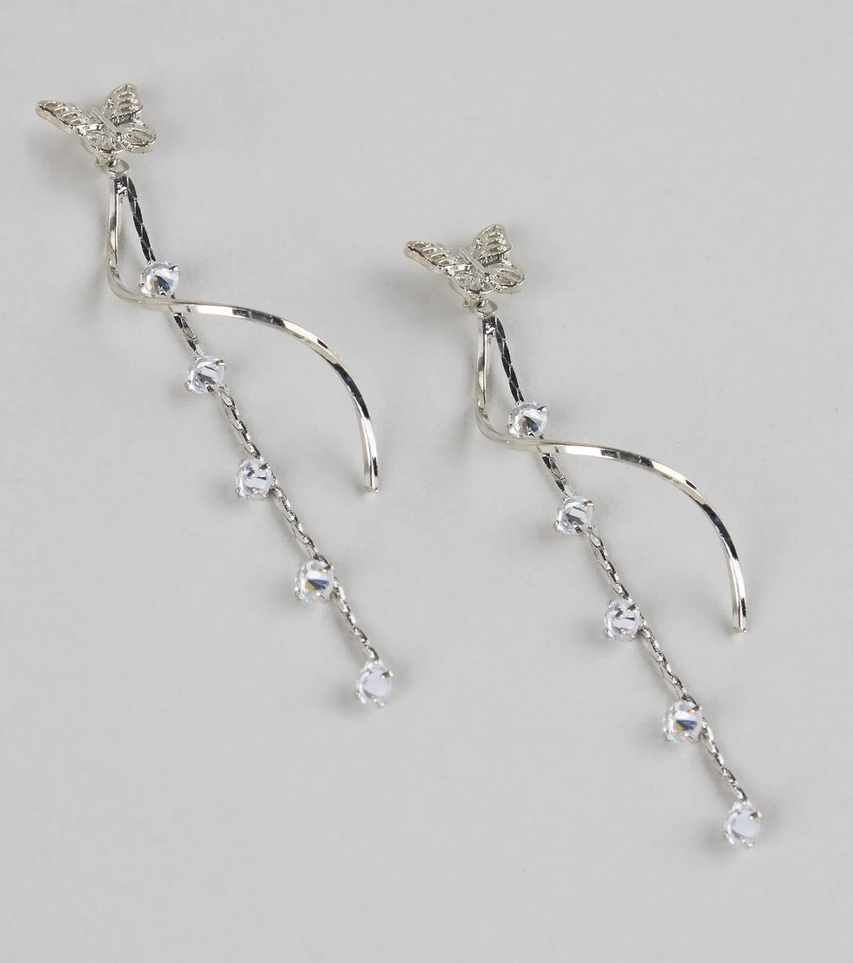 Float Like Magic Butterfly Rhinestone Earrings