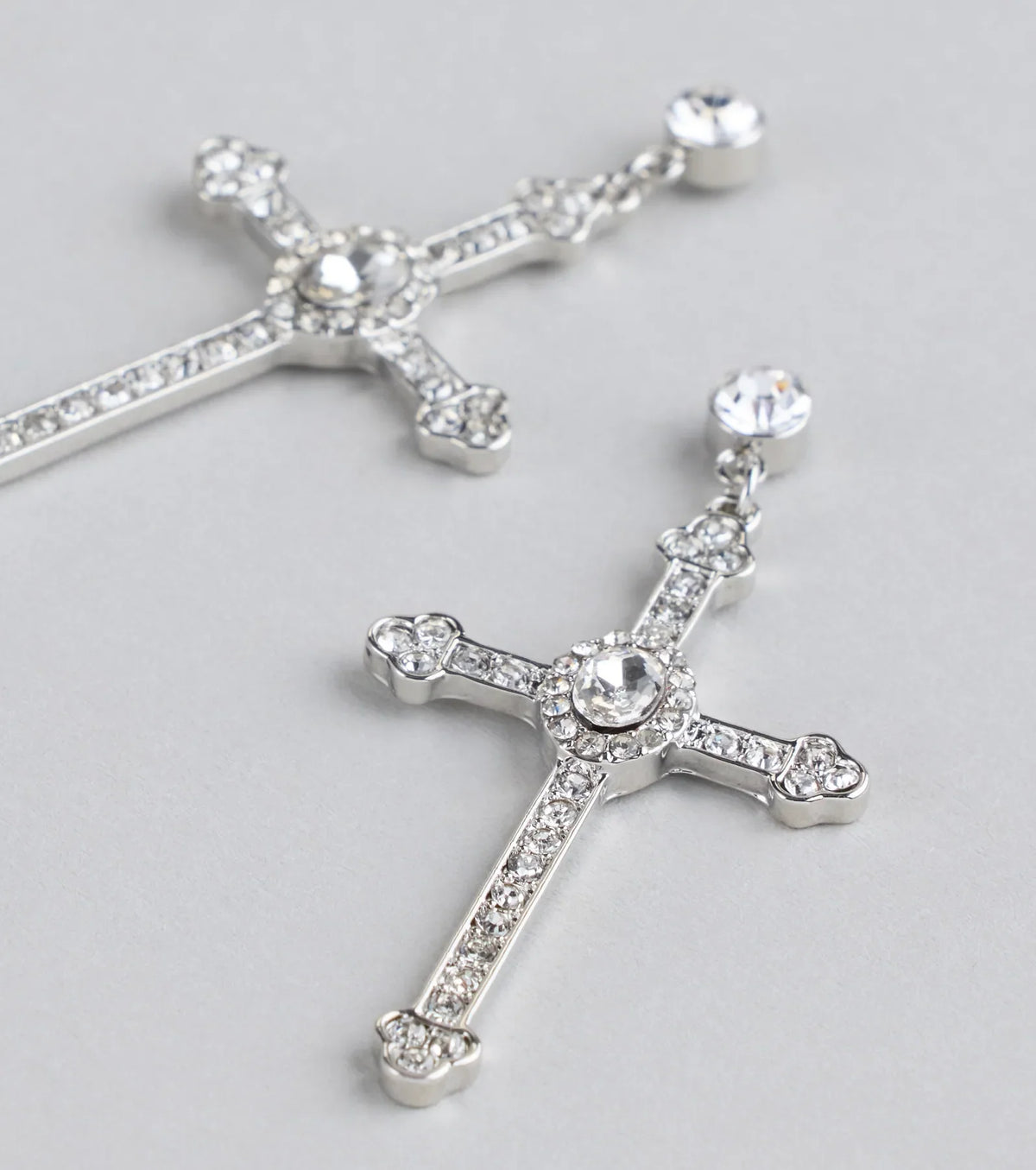 Chic Factor Rhinestone Cross Earrings
