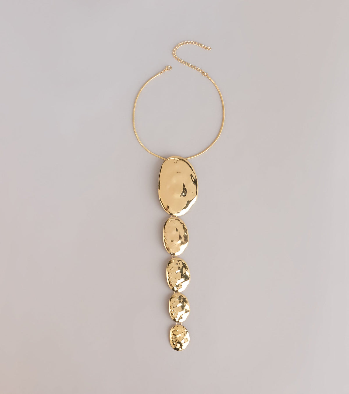 Dripping In Drama Hammered Lariat Necklace