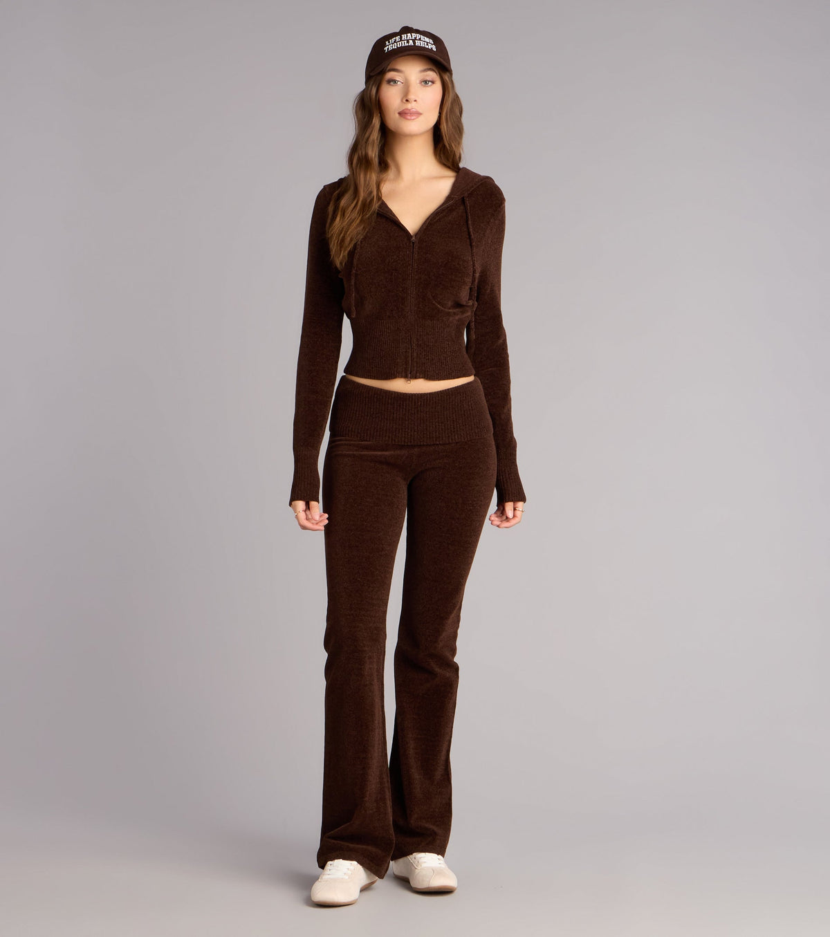 Cozy Girl Chenille Knit Zip-Up Hoodie