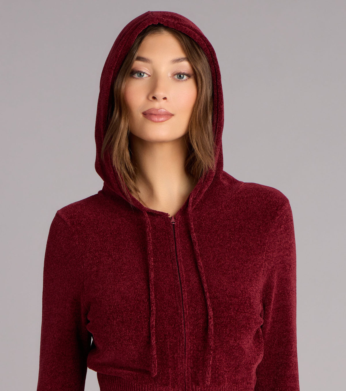 Cozy Girl Chenille Knit Zip-Up Hoodie