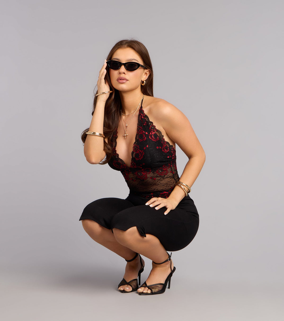 After Hours Lace Tie-Back Top