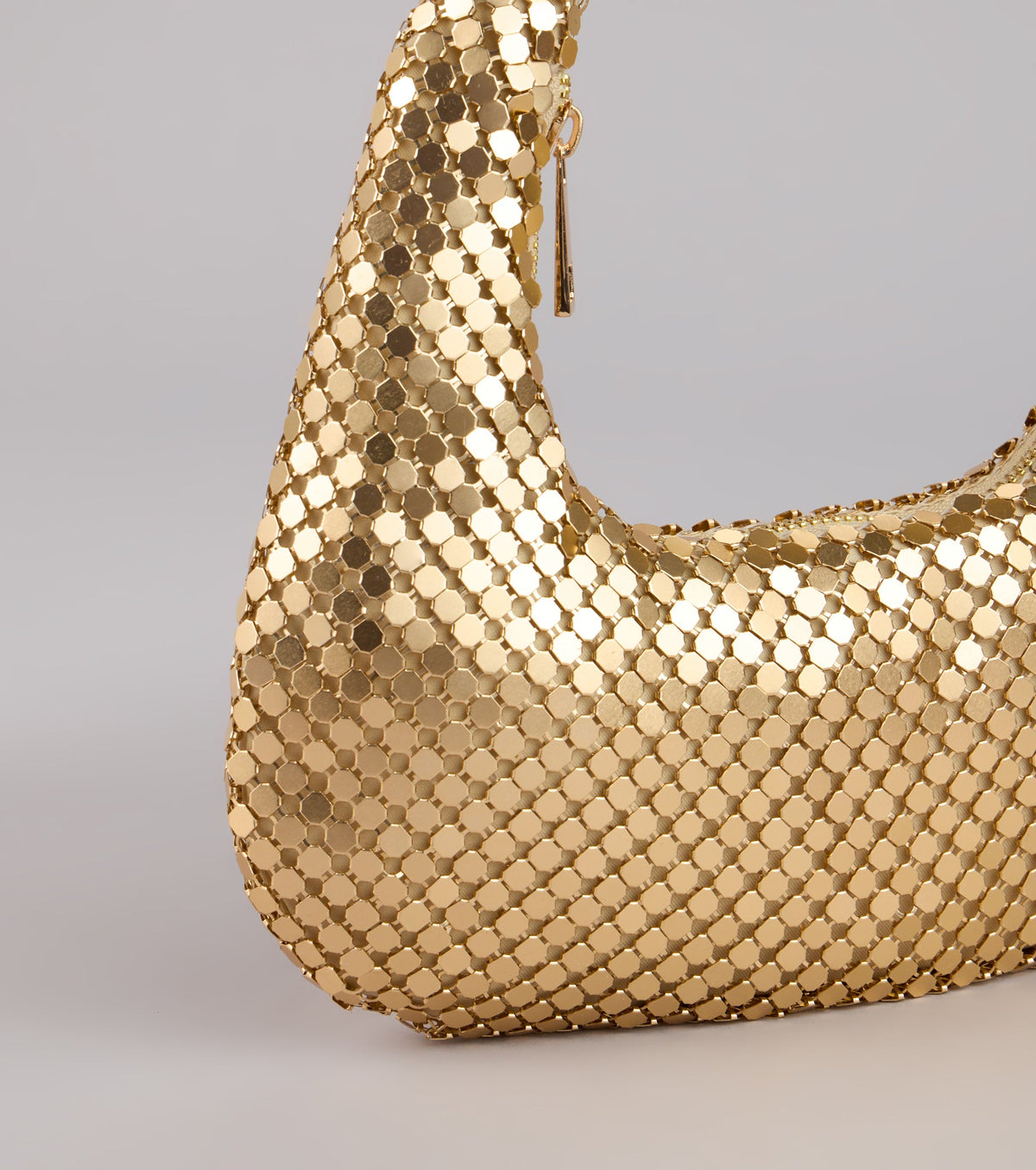 Shimmer Scene Mesh Shoulder Bag