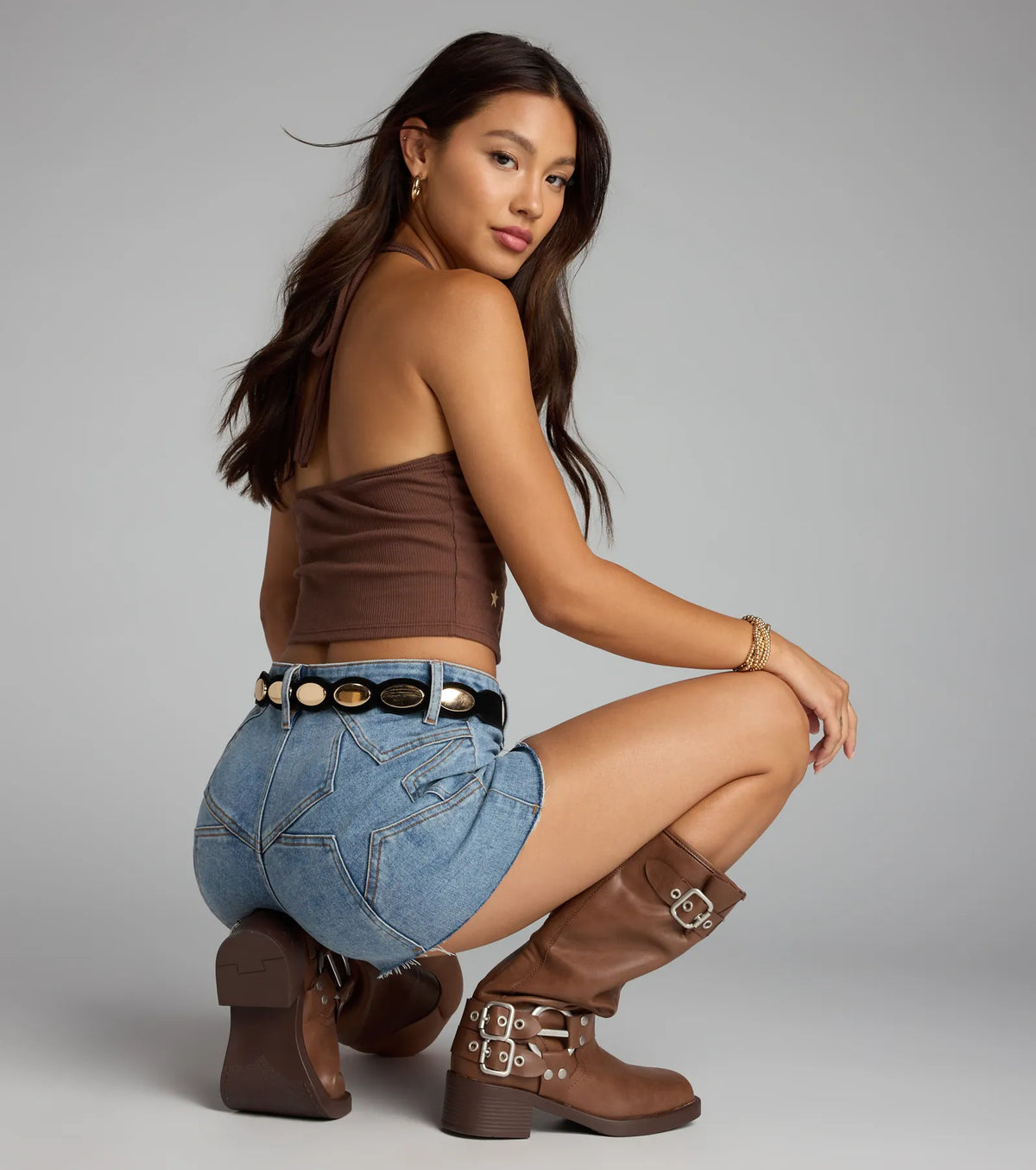 Stud Game Strong Faux Suede Belt
