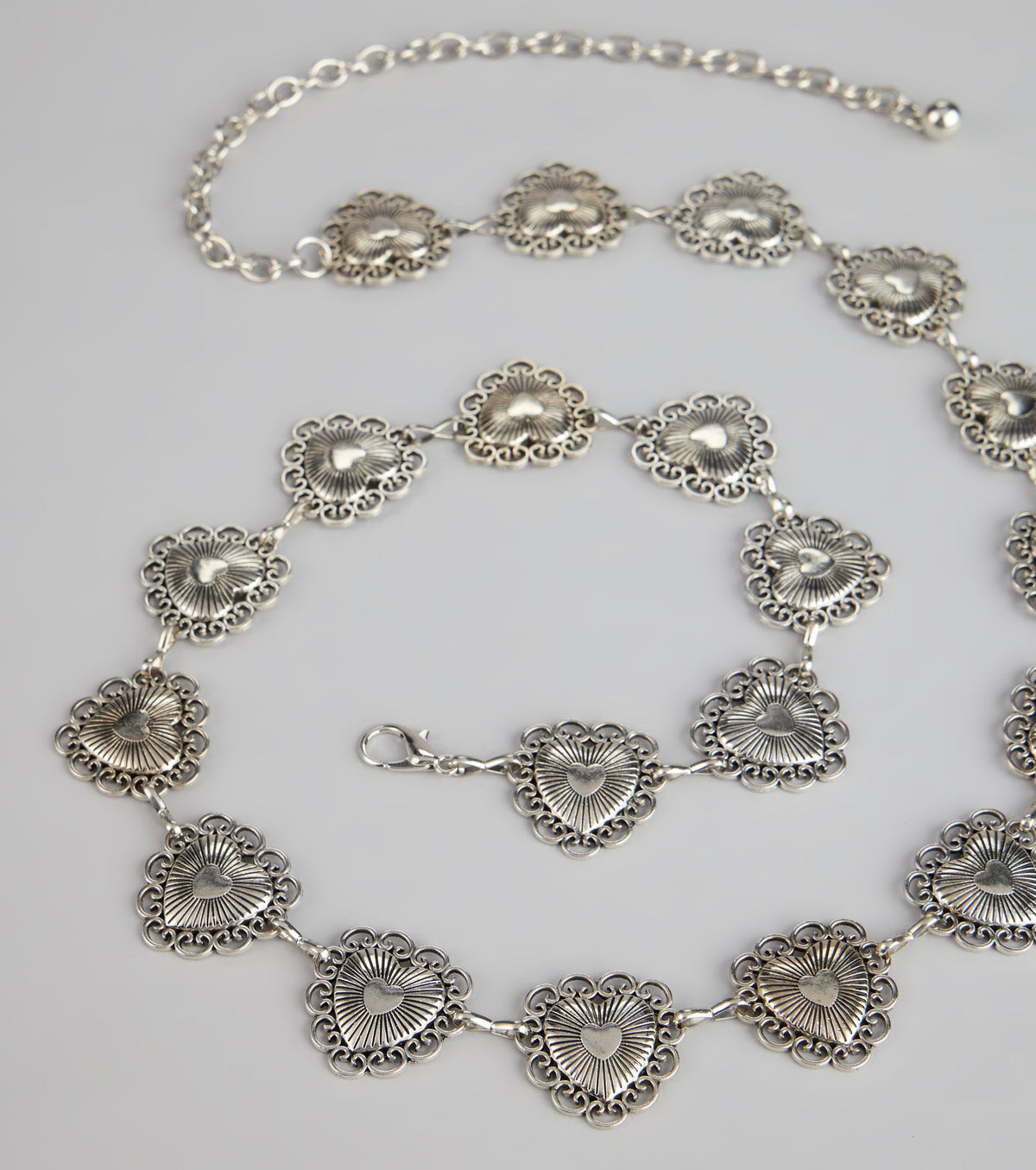Edgy Charm Heart Chain Belt