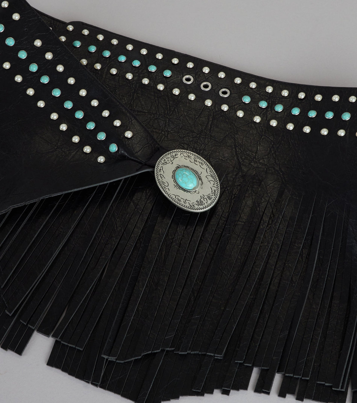 Outlaw Energy Faux Leather Fringe Skirt Belt