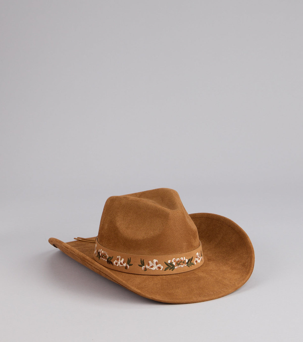 Prairie Petals Faux Suede Cowboy Hat