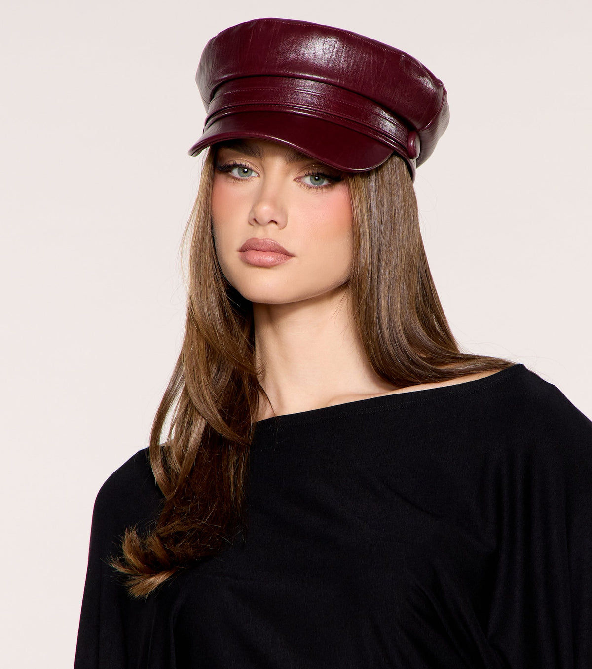 Everyday Edge Faux Leather Cabby Hat