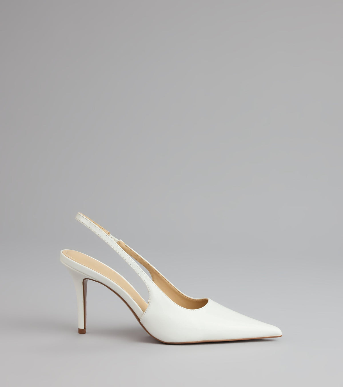 Sharp Finish Patent Slingback Pumps