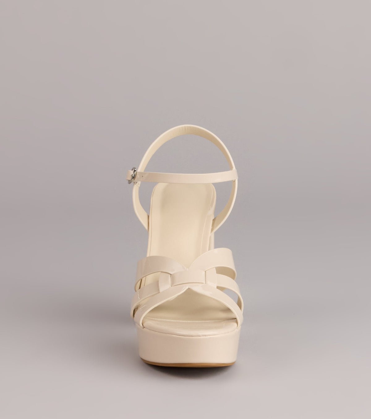 Glossed Up Patent Strappy Platform Heels